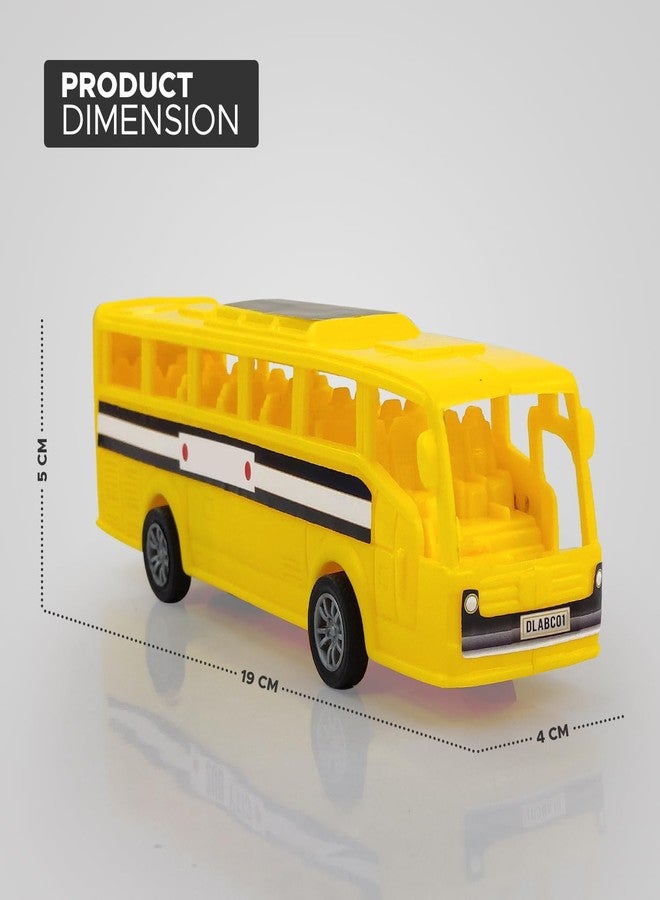 NHR Plastic Friction Powered Toy Bus for Kids, Yellow Car for 2+ Kids - Image 5